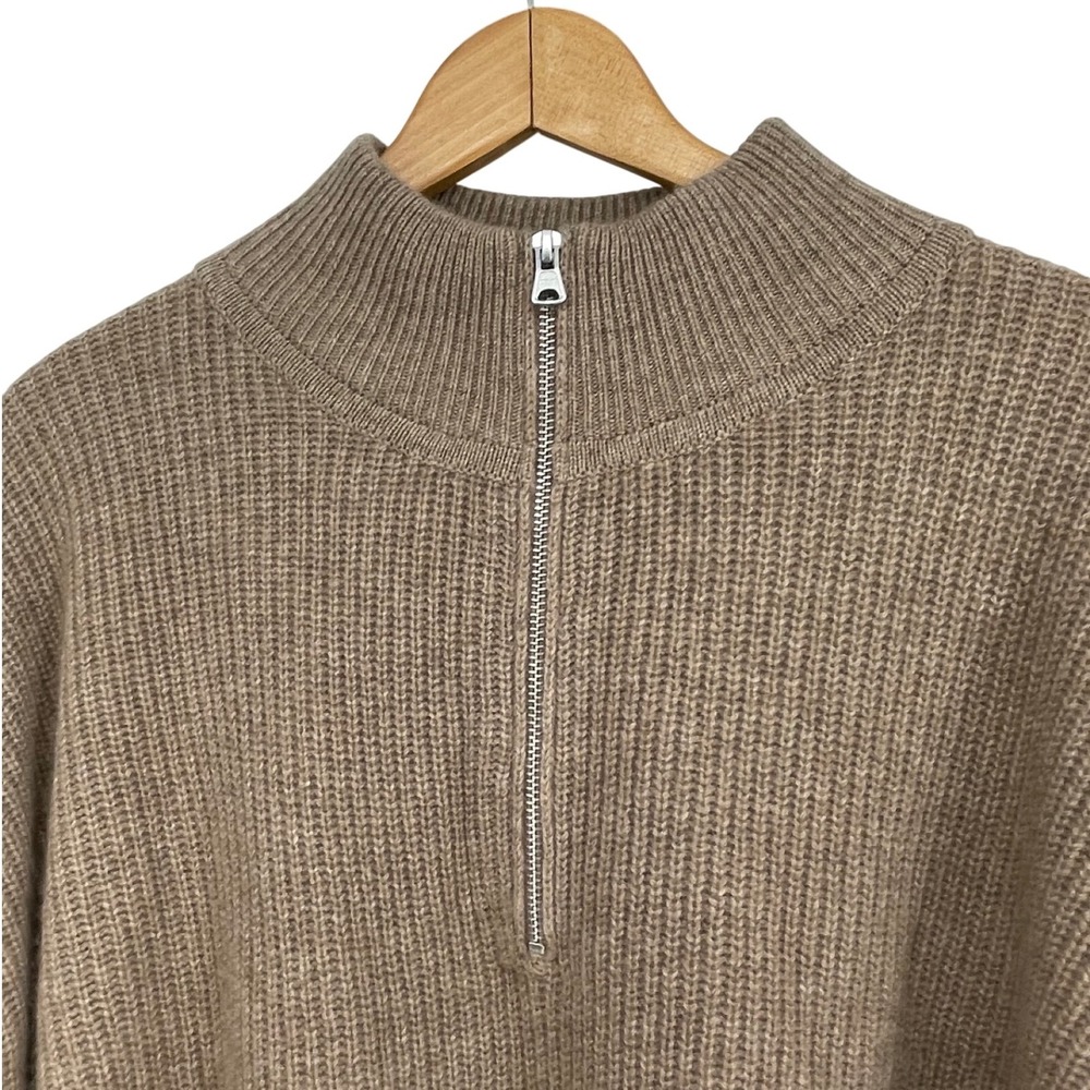 Jenni Kayne Cashmere Half Zip Pullover Sweater Women's 3X UnDyed Stone Luxury - Picture 3 of 8
